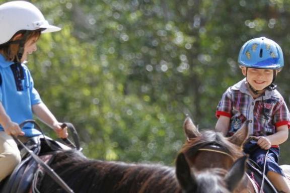 a person riding a horse