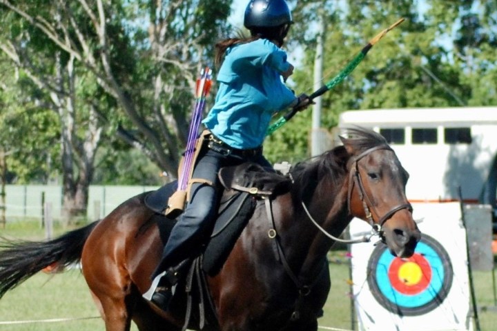 a person riding a horse