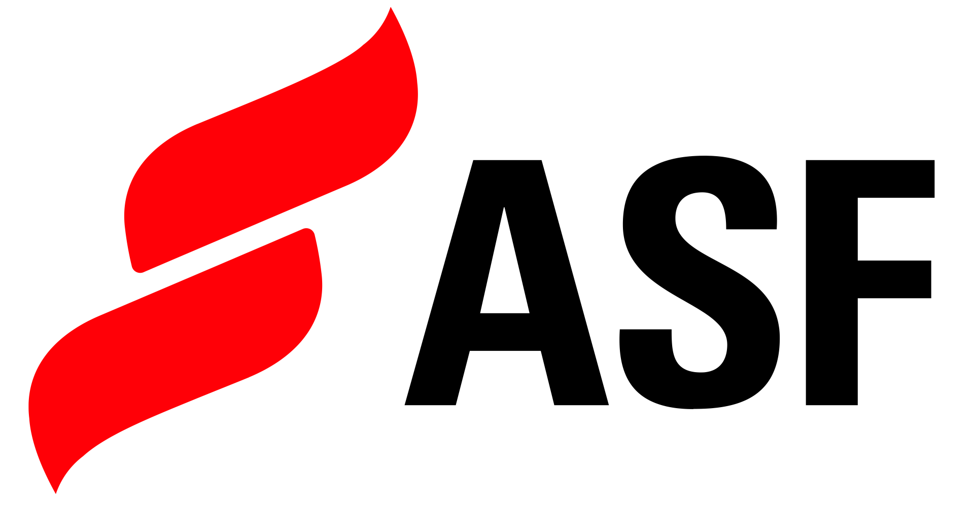 ASF logo with red abstract shape and black text.